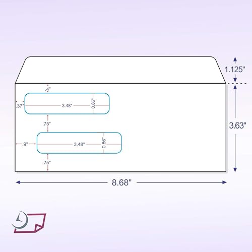 Miniatura 2 de NextDayLabels - Caja de sobres de seguridad de doble ventana 500# 8 autosellados