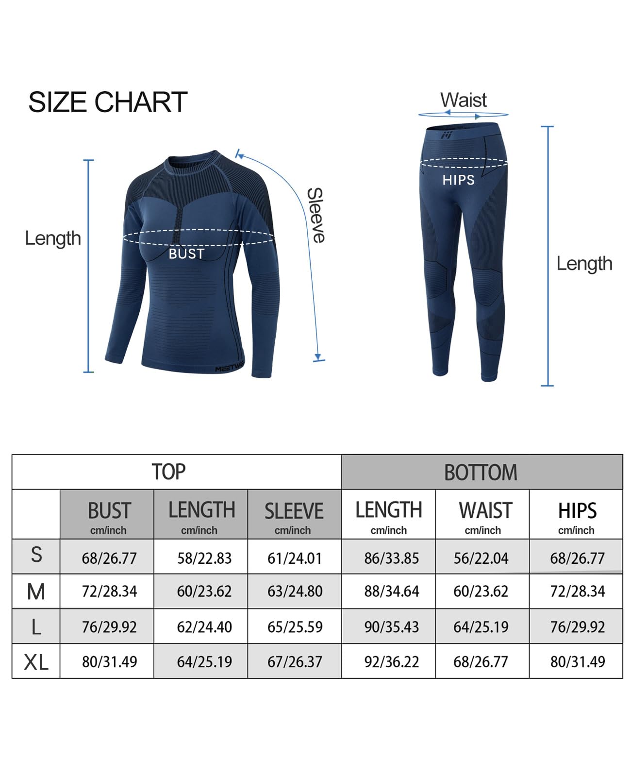 MEETWEE Intimo Termico Donna Maglia Calda Intima Termica da Donna Pantaloni Caldi da Donna Essiccazione Rapida Il Set di Abbigliamento Termico Femminile è Adatto per Sport all'aperto