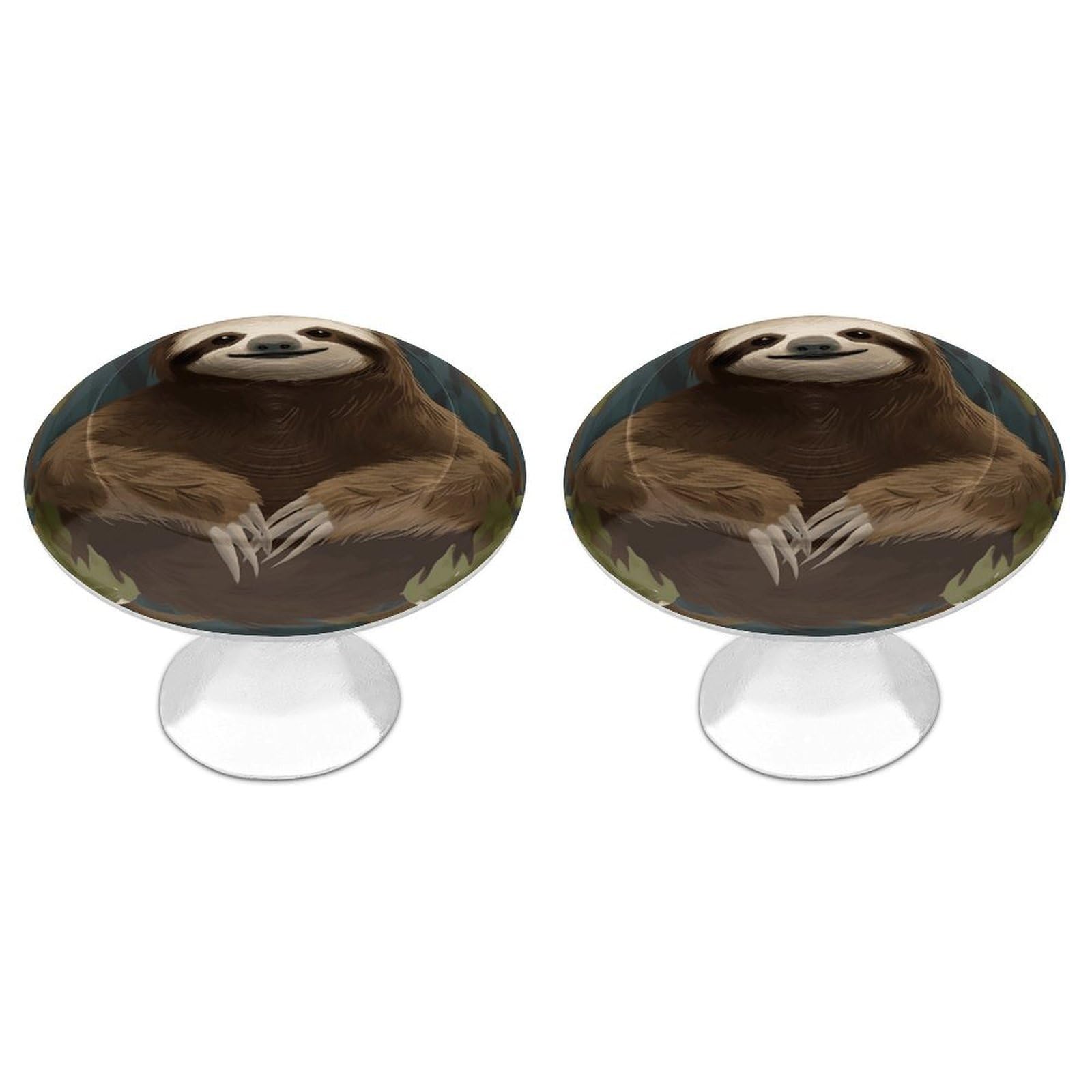 Vstadank Style Sloth Drawer Knob Round Dresser Sturdy Drawer Pulls With Mounting Screws Kitchen Stainless Steel Modern Decorative Handles For Cupboard Closet Bathroom