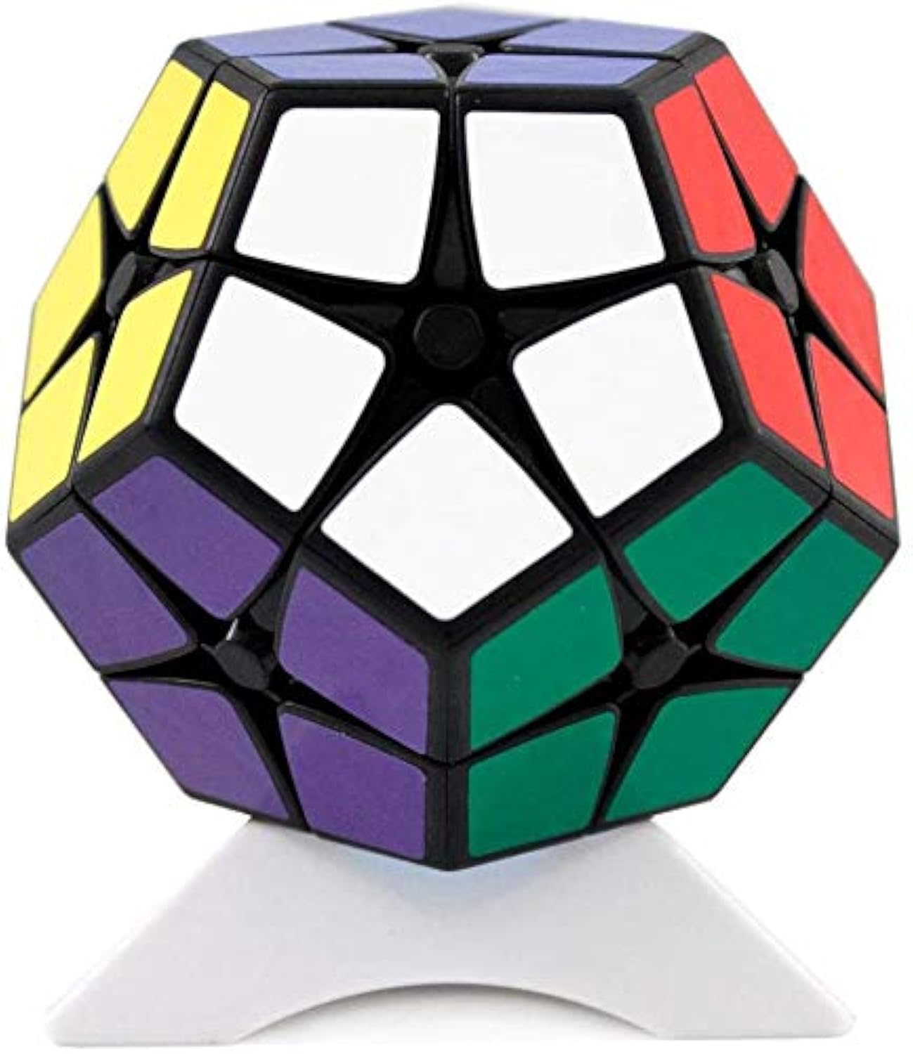 FunnyGoo Oostifun MO FANG GE 12 Surface 2x2x12 Megaminx 2x2 Dodecahedron Cube Smooth Puzzle Mofangge Kibiminx Smooth Twist Puzzle Cube Black with One Cube Stand