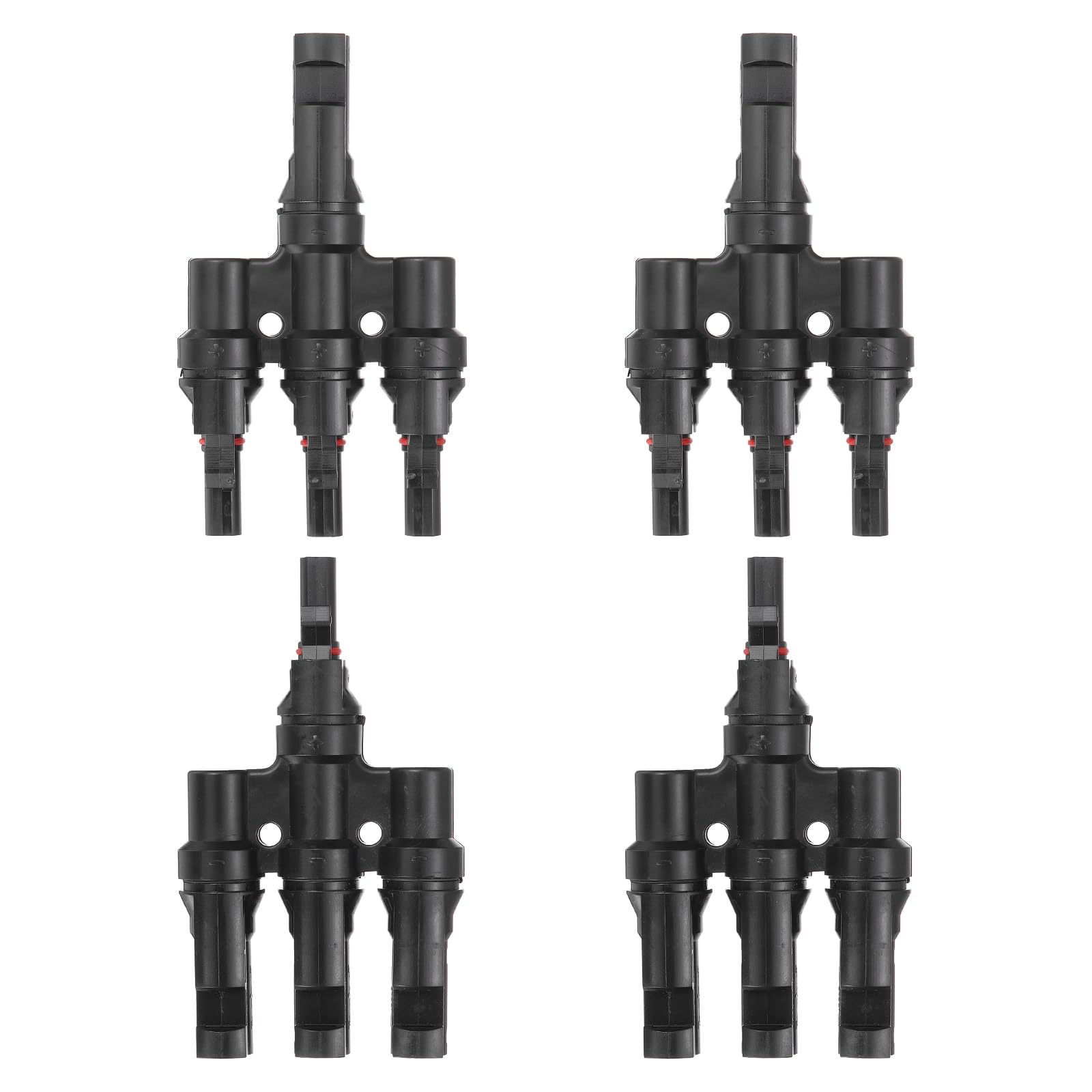 QUARKZMAN Due Coppie Di Connettori A T 1 A 3 Maschio/Femmina Nero | Per Pannelli Solari, Per Connessione Parallela Tra Cavi Dei Pannelli Solari