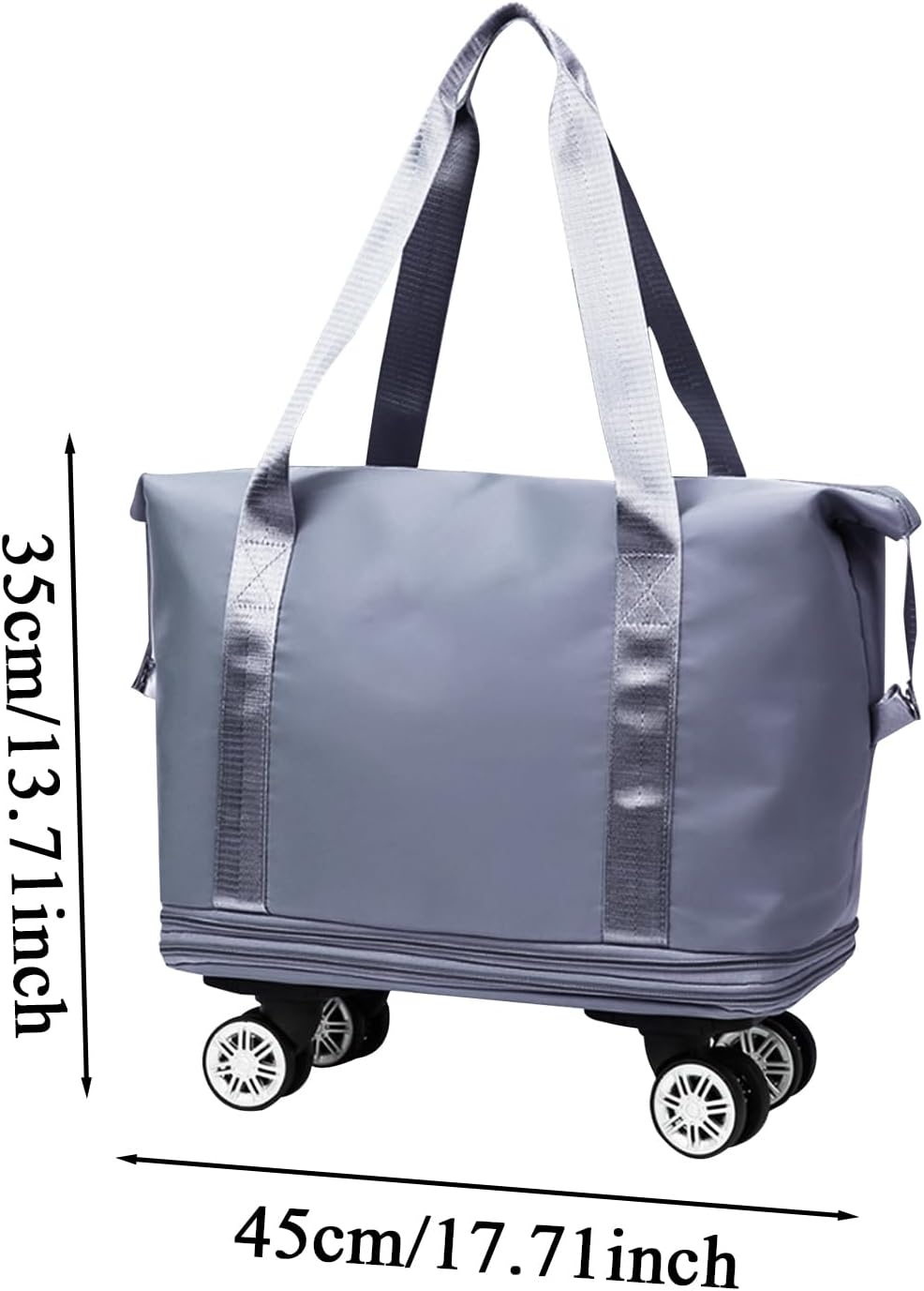 車輪付きショルダーバッグ、ローリングハンドバッグ、シート下荷物|旅行荷物衣類収納キャリア、週末、休暇、ショッピング、キャンプ用, ブ