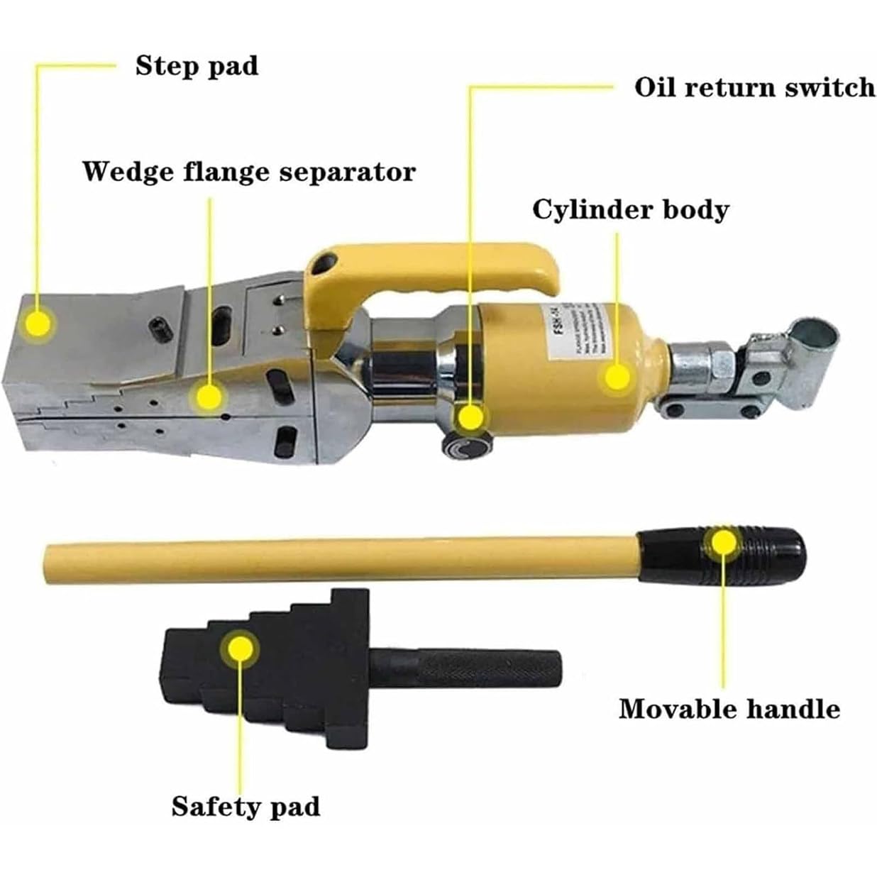Divaricatore Idraulico,Utensile Divaricatore Idraulico 10T, Pinza Di Tensionamento Manuale in Lega Di Acciaio Con Cuneo Divaricatore,Apertura Massima 81Mm,Per Soccorso in Caso Di Incidenti Stradali
