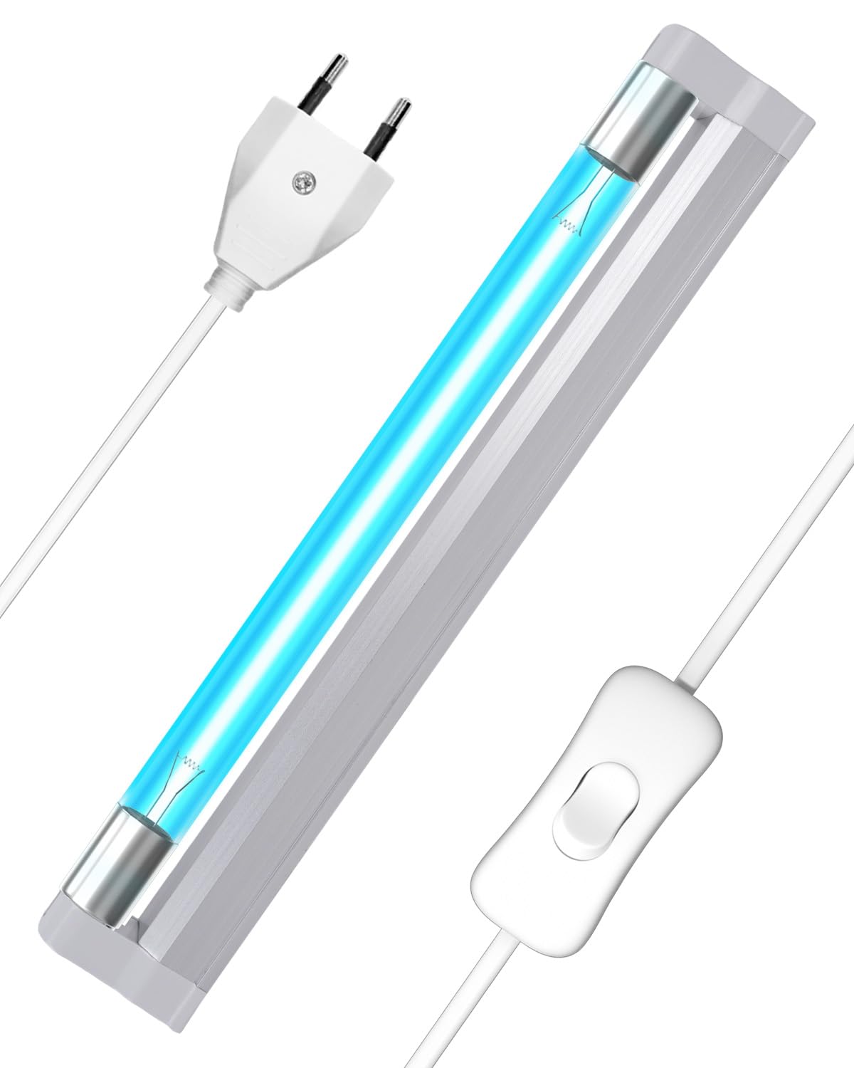 BrightArk 6W UV Lampe UVC Desinfektionslampe Ozon Licht mit Kabel und Stecker UV 253.7nm AC220-240V Perfekt für Schuhe, Kleiderschrank, Schrank, Badezimmer, Frische Luft