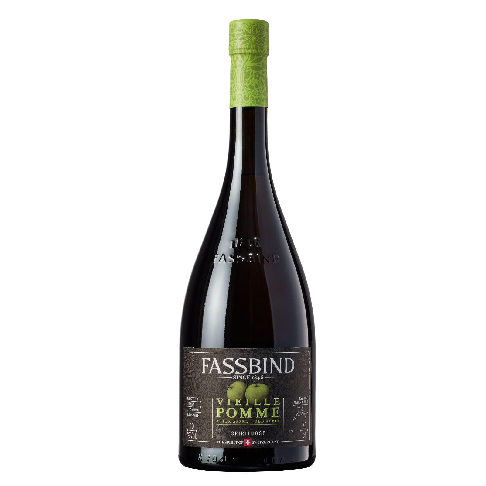 Fassbind Vieille Pomme (1 x 0.7 l) - Edler Schweizer Obstbrand aus fruchtigen Äpfeln mit 40% vol. Alkohol