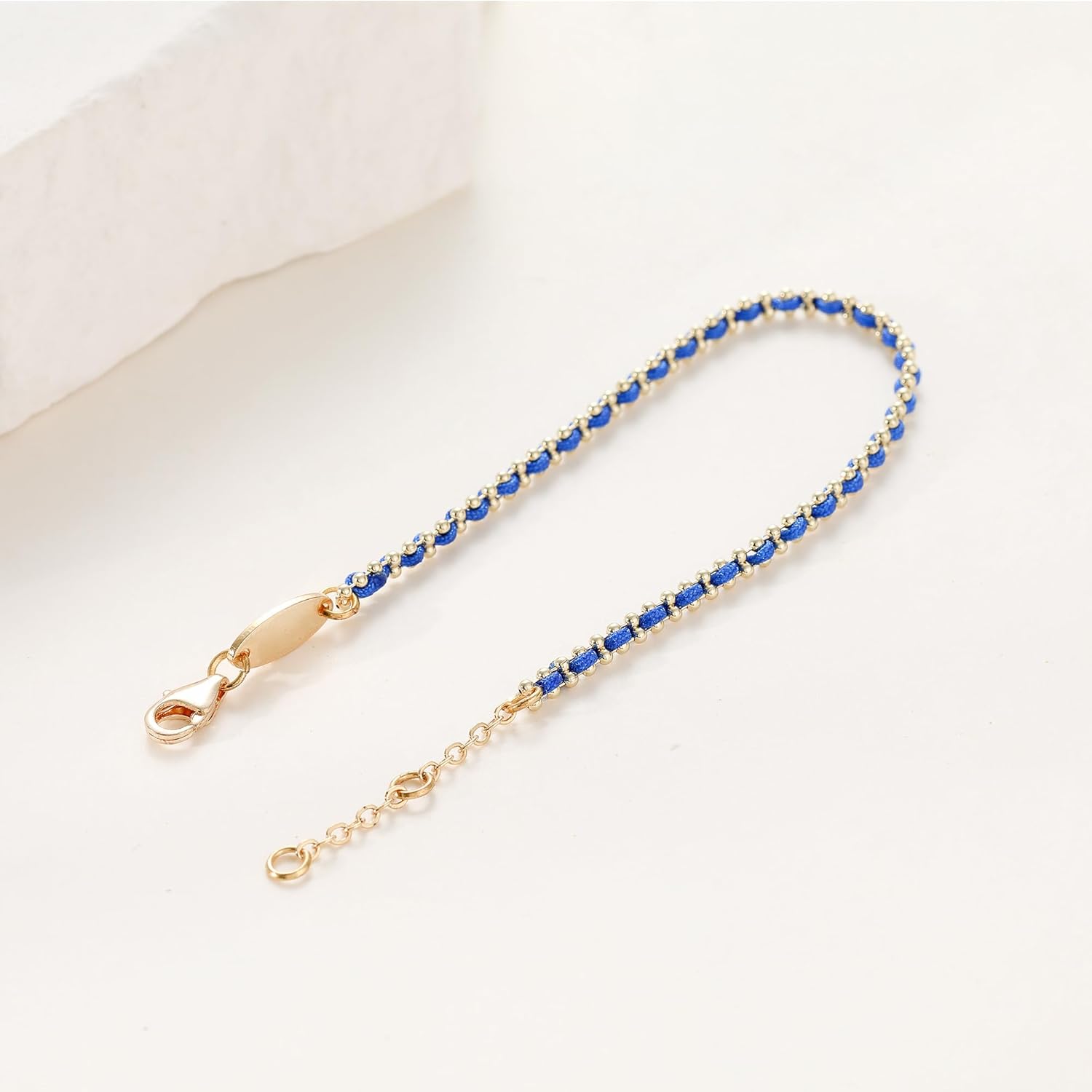 LEGENSTAR Gold Bracelet for Women 18K Gold Dainty Plated Lucky Bracelet for Women Handmade String Interwoven with Gold Chain Adjustable Length Simple Gold Bracelet Fashion Accessory - Image 3