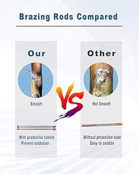 Sourcing Map 12Pcs Copper Brazing Rods, Phosphor Copper Solder, Low