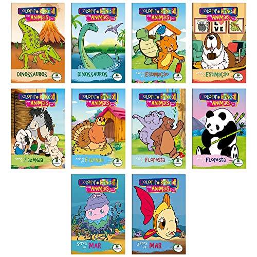 Colorir e Brincar Com Animais II - Kit com 10 Und