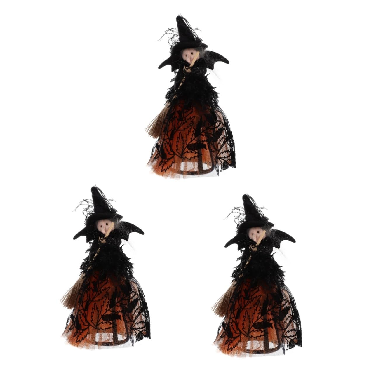 Amosfun 3pezzi Decorazione Halloween Streghetta Per Decorazione Per Halloween Statuetta Streghetta Per