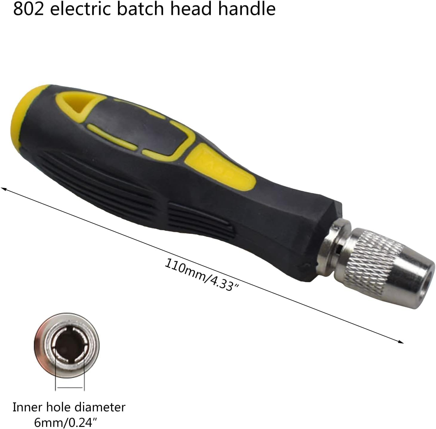 801 802 Screwdriver Bit Handle for 5mm 6mm Round Electric Screwdriver Bit Handle Ratchet Screw Driver Bit Holder Screwdriver(6mm)