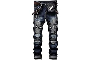 AITITIA Biker Jeans: Rugged Urban Style for Men
