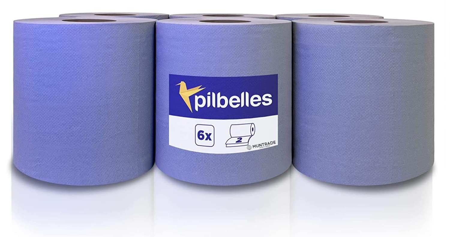 12 rouleaux de papier essuie-tout 5400 feuilles 100m/rouleau | Rouleau de papier bleu | Usage professionnel, haute résistance et grande absorption
