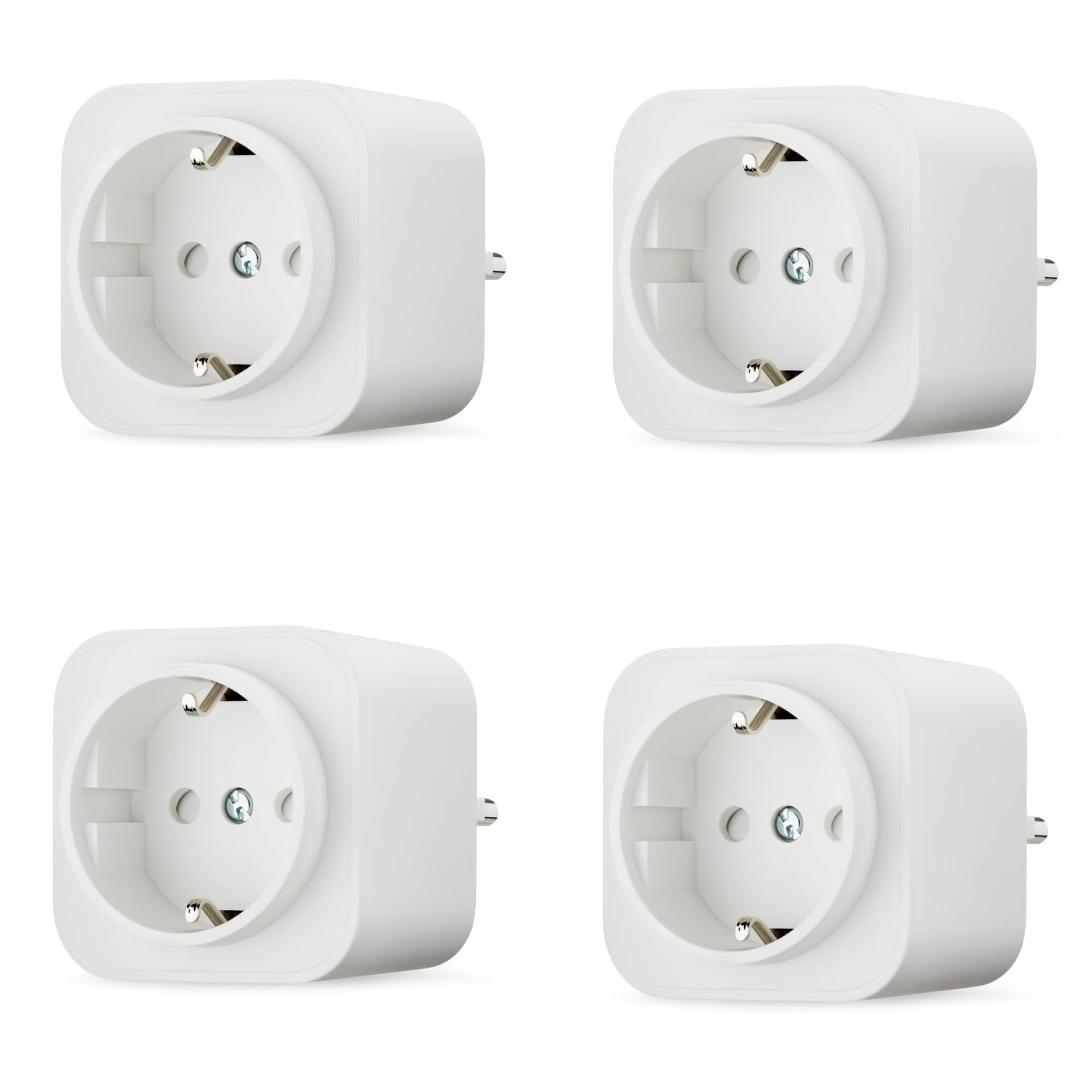 Amazon Basics Amazon Basics Presa intelligente Wi-Fi smart plug, singola per interni (presa europea), compatibile solo con Alexa, bianco, 4 pezzi