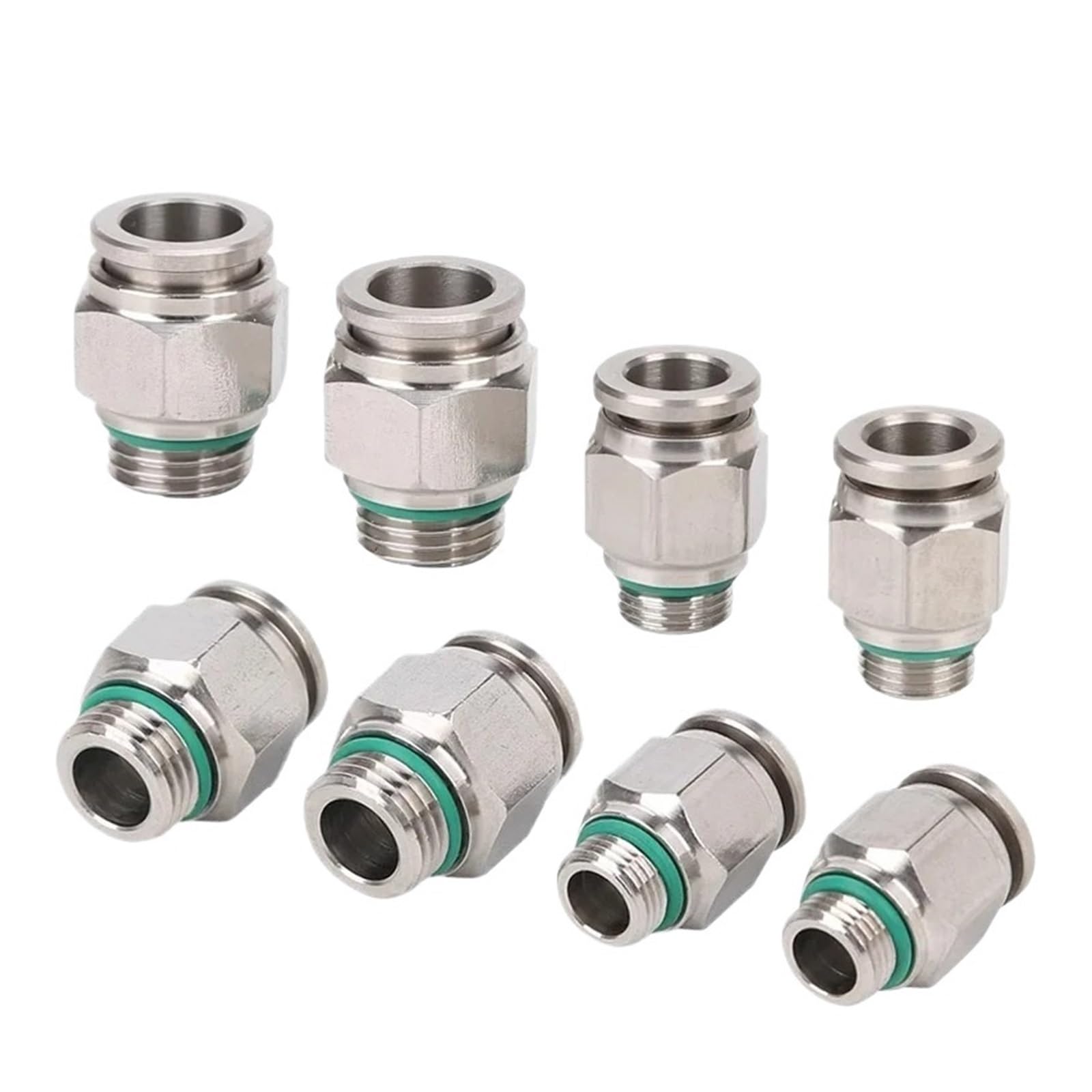 PC-G 1/8 1/4 3/8 1/2 External Thread Straight-Through Pneumatic Quick Connector 304 Stainless Steel Hose Connector 4 6 8 10mm(BXG-POC6-M5)