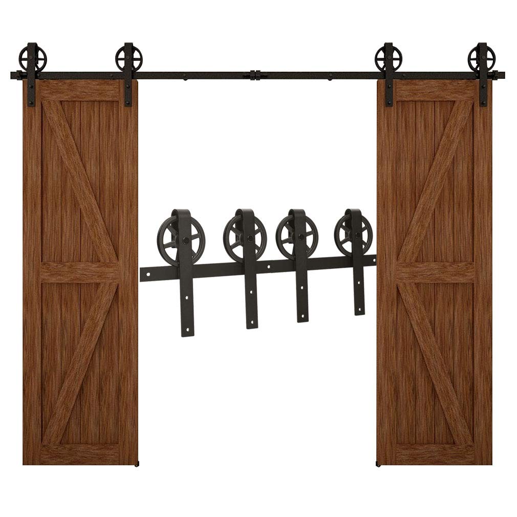 Buy 244cm/8FT Sliding Barn Door Hardware Kit for Double Wooden Door