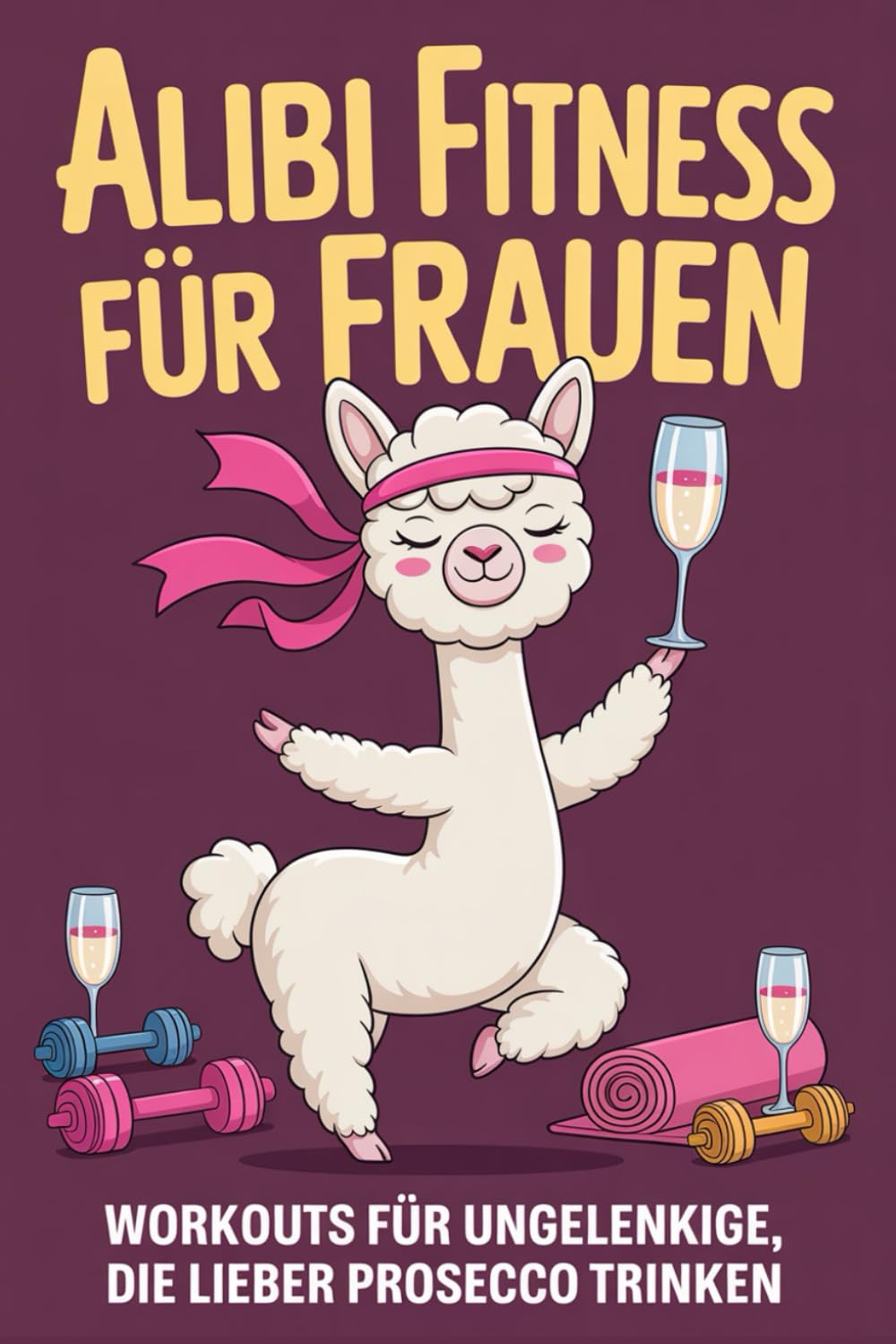 Alibi Fitness für Frauen: Workouts für Ungelenkige, die lieber Prosecco trinken. Das lustige Geschenk für Frauen mit Humor
