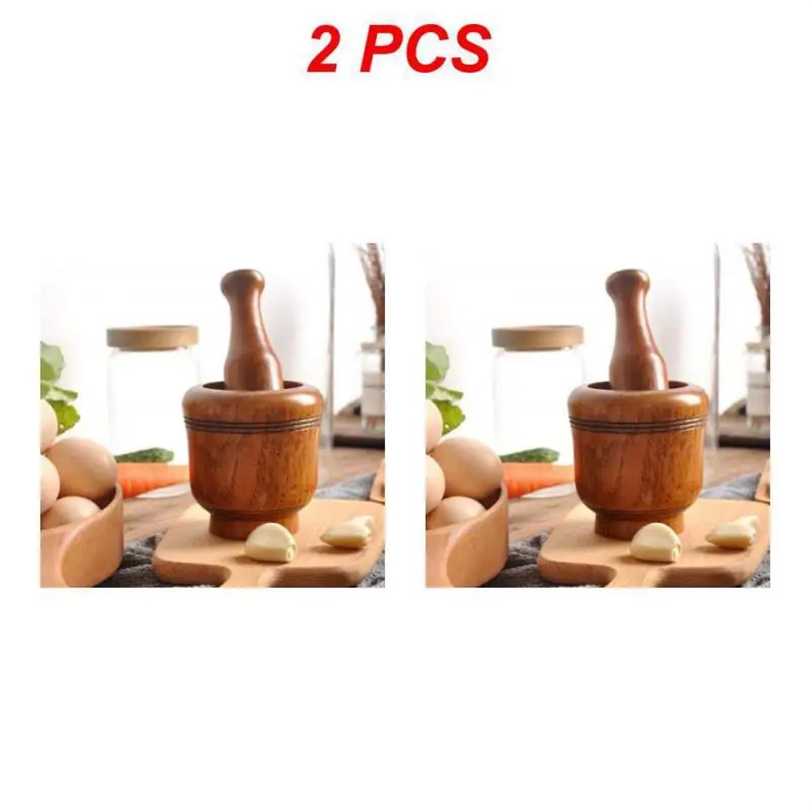 Młynek i tłuczek, Zestaw tłuczków do moździerza z żywicy Drewniany kuchenny młynek do czosnku 1/2 szt(Style a 2pcs)