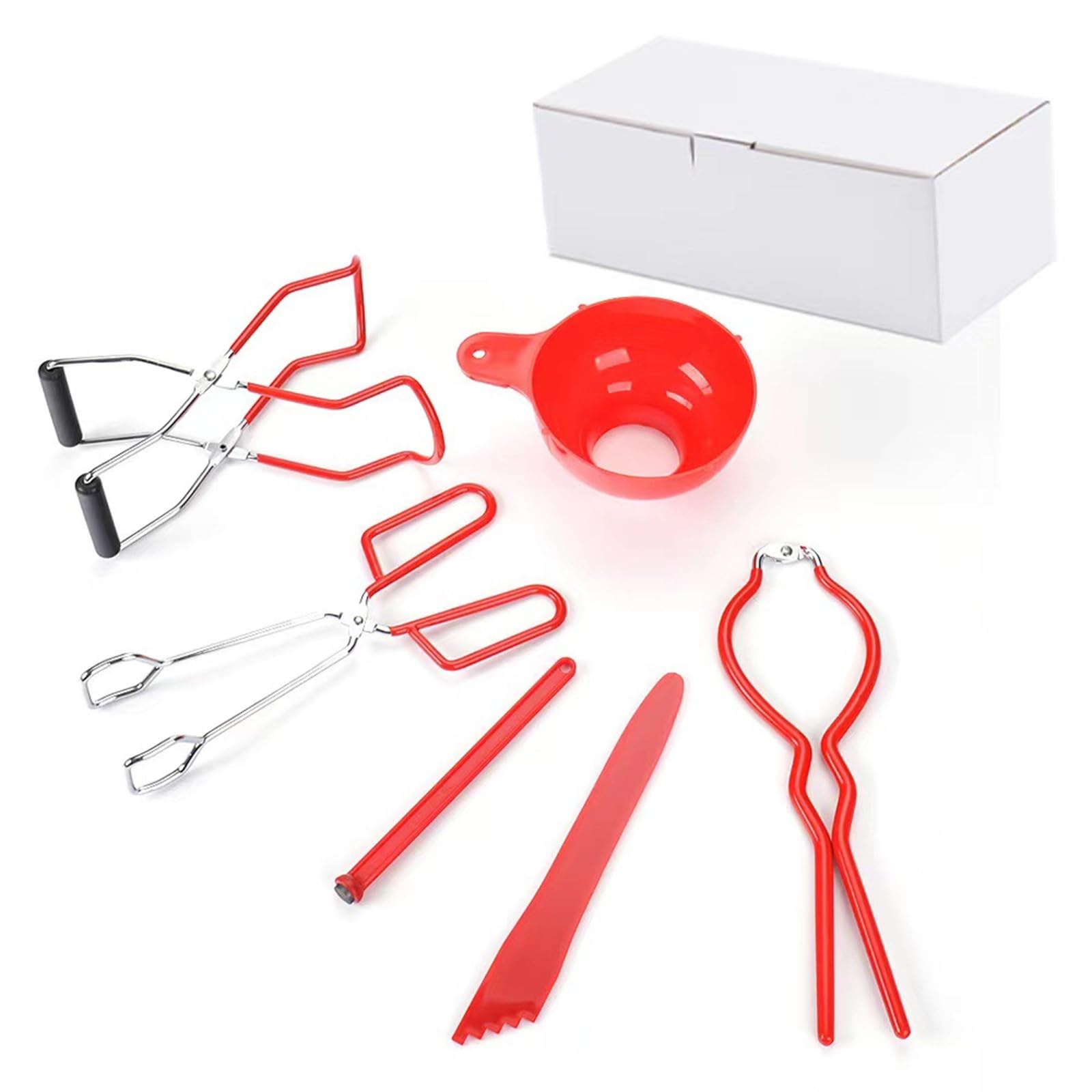 MALSSE Canning Essentials Set with 6 Tools Stainless Steel Tongs, Lifter & Basket for Cooking, Preserving Jar Lifter Canning