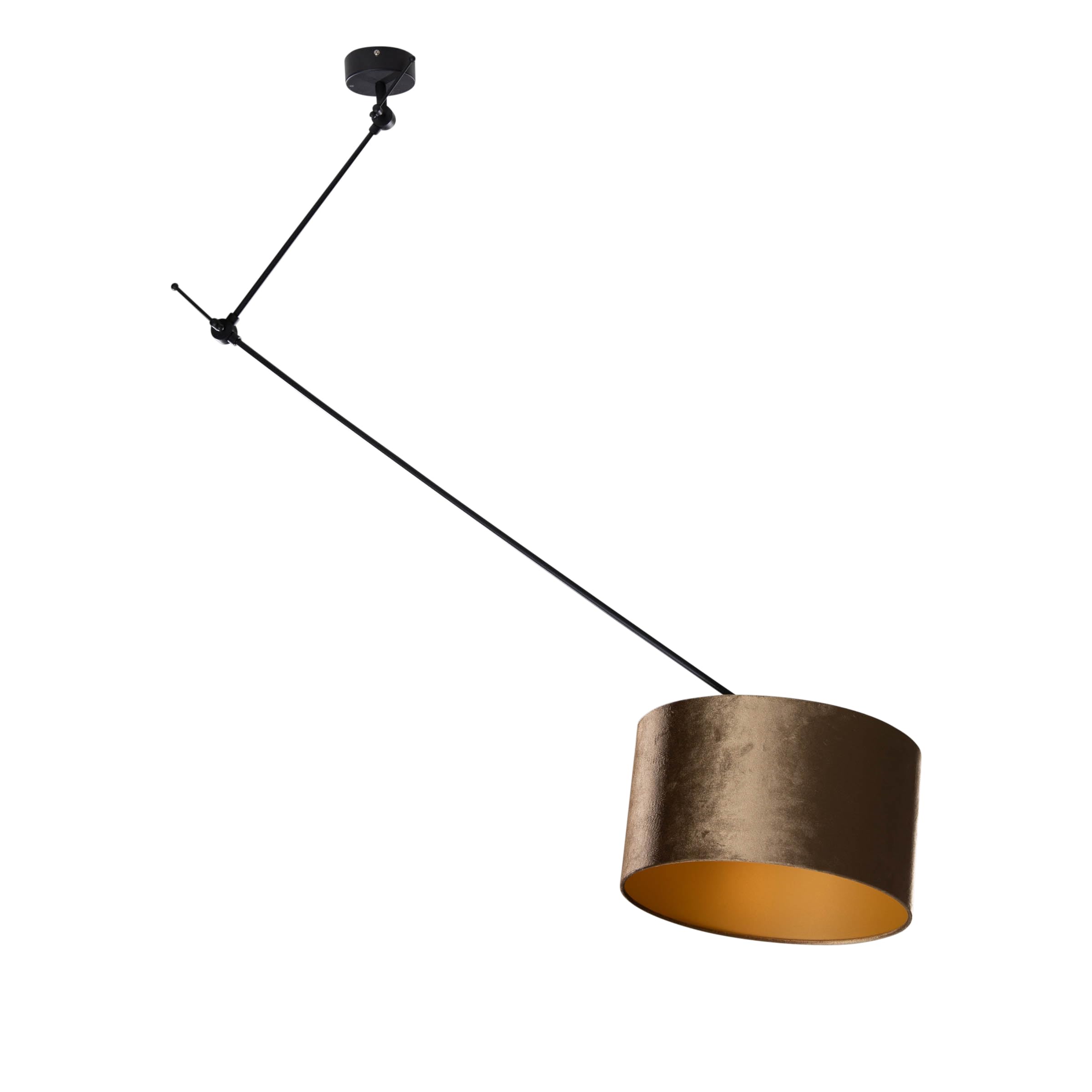 Qazqa lampada a sospensione con paralume (1 luce) nero 35cm Blitz Shade