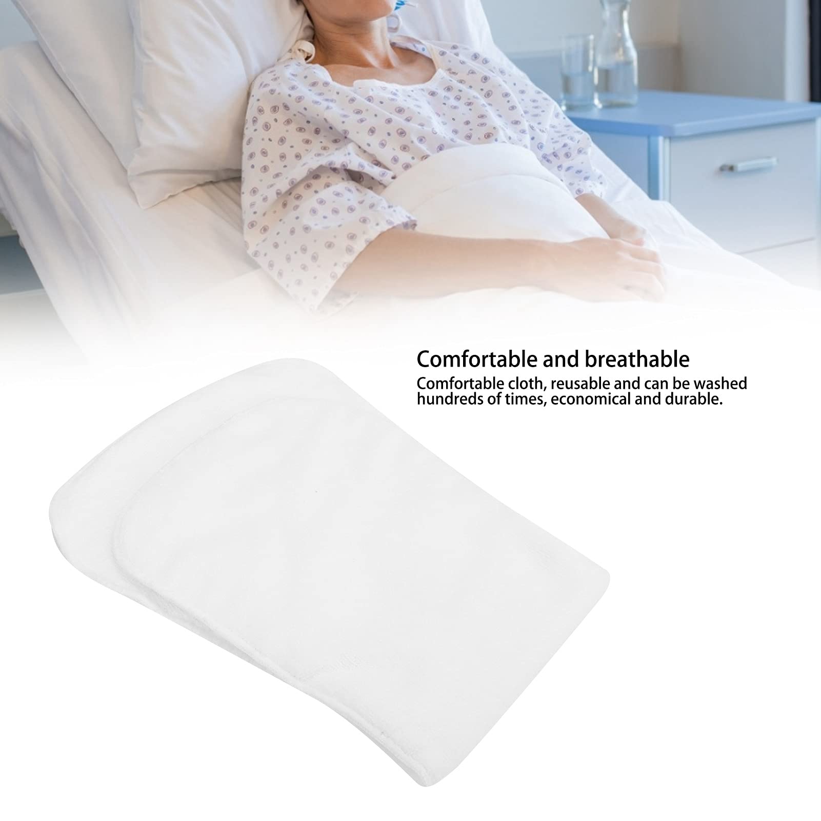 Couche-culotte en Tissu pour Adultes, Couche-culotte Lavable Réutilisable à 4 Couches avec Inserts Absorbants Doux pour Personnes âgées Souffrant D'incontinence(blanc)