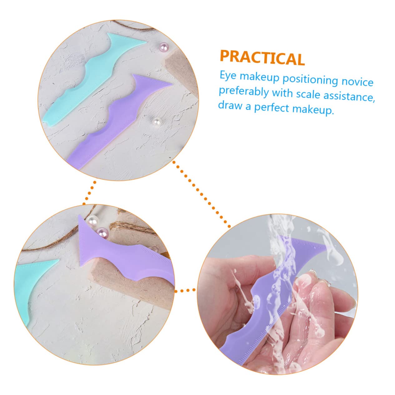 Didiseaon 10pezzi Stencil Per Eyeliner Silicone Riutilizzabile Per Ombretto e Sopracciglia Strumento Per Makeup Colori