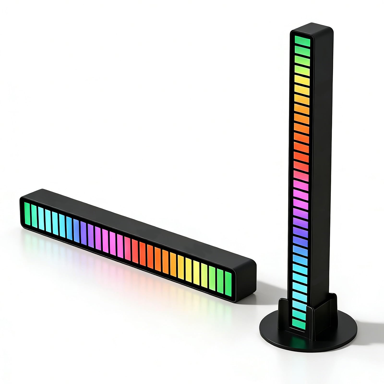 Bettinay 2 Pack Sound Reactive Light Bar, Rechargeable Wireless RGB Rhythm Light Bar for Music Gaming & TV