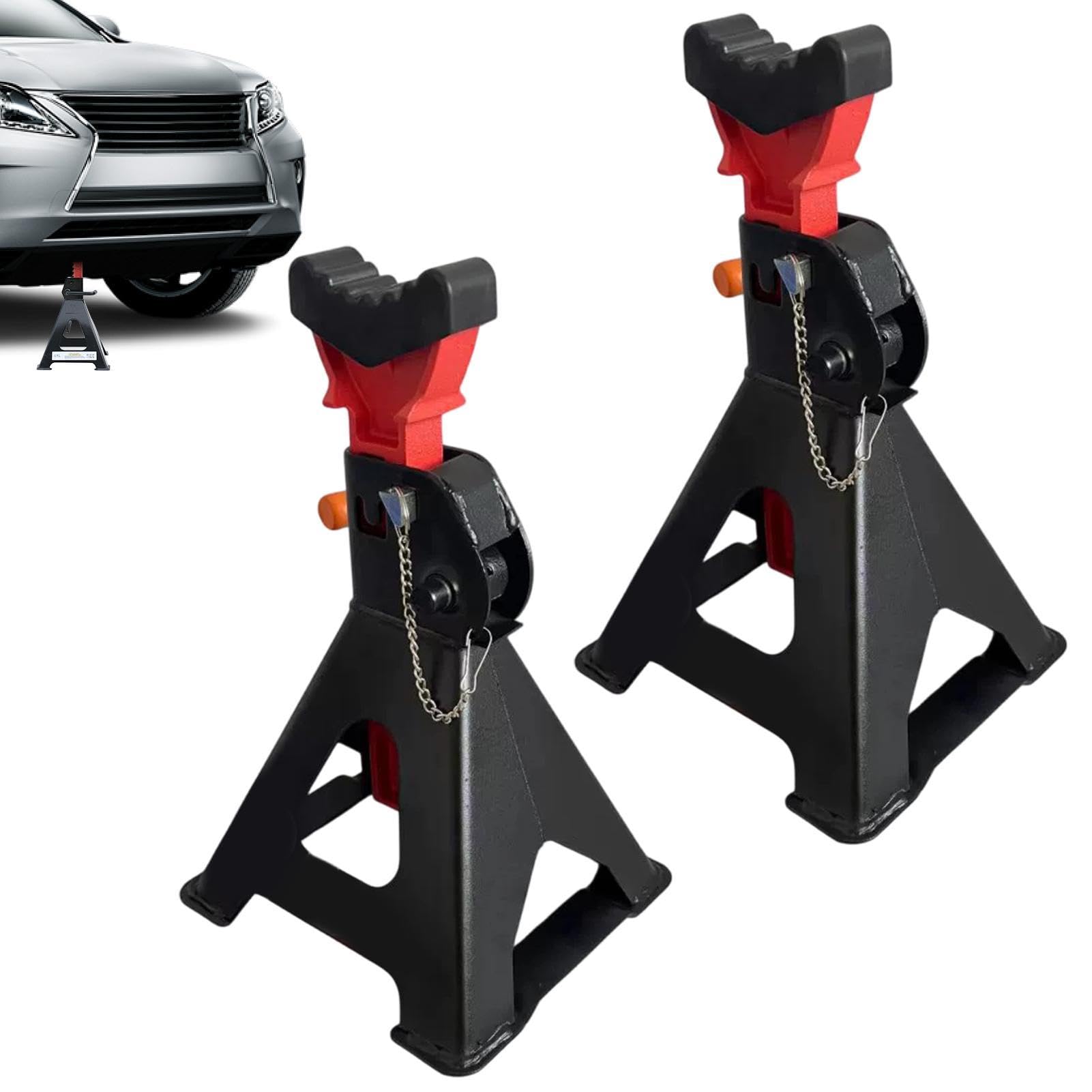 Caballetes 3 Toneladas 3/6 Toneladas Trabajo Pesado Altura Ajustable Con | Caballetes Elevadores para Automóvil Para Remolques Camiones Vehículos Automoción SUV Motocicletas Gara