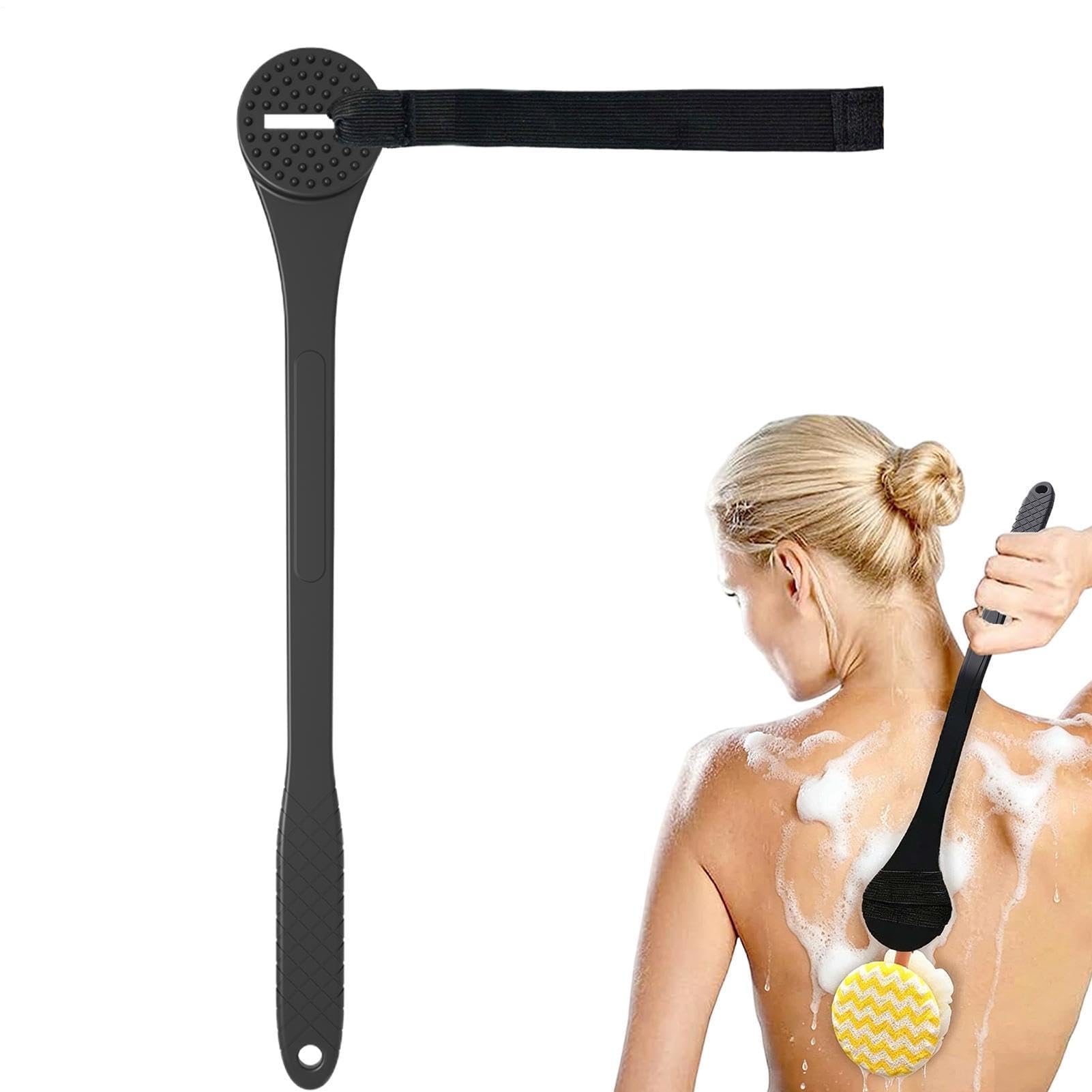 Przedłużenie długiego uchwytu do golenia 46cm Zginany zasięg, ergonomiczny silikonowy uchwyt do łatwego samodzielnego pielęgnacji nóg i pleców, suche na mokro, odpowiednie dla osób starszych i dorosły