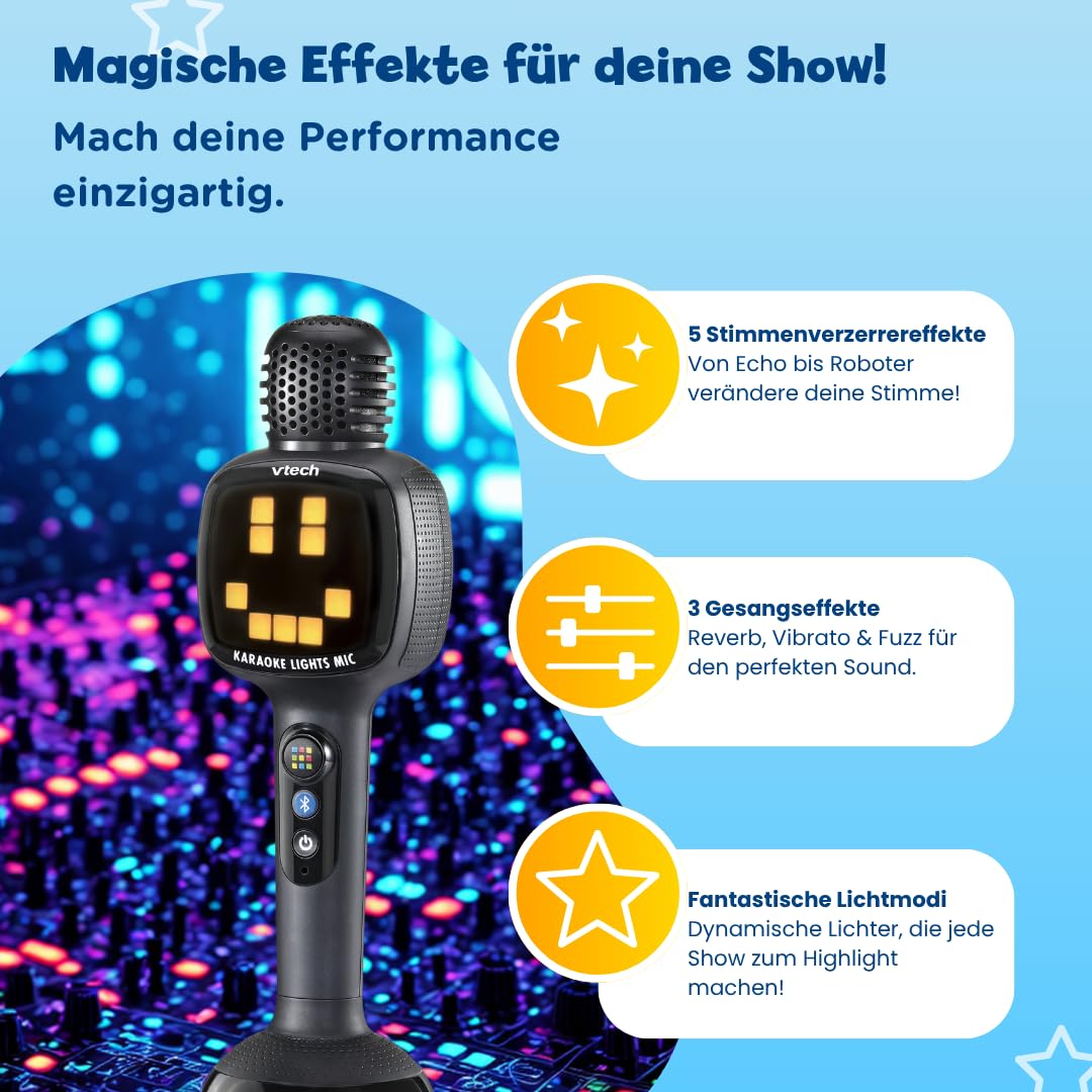 Karaoke Mikrofon mit LED Licht und Effekten - Kinder