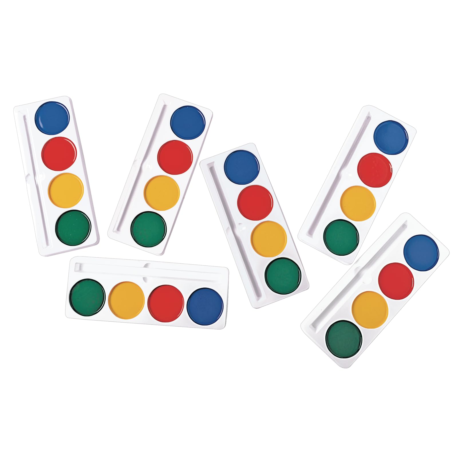 Colorations Best Value Jumbo Washable Watercolors, Set of 6 Refills - Watercolor Paint for Kids, Includes Green, Yellow, Red, and Blue - Washable Paint for Classroom and Home Learning