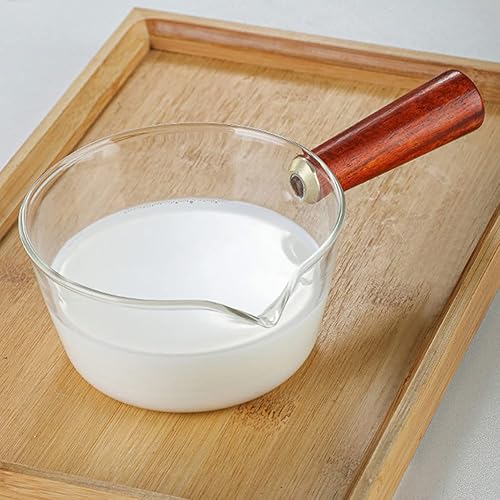 Miniatura 9 de Cabilock Cacerola de leche de vidrio de 22.0 fl oz, calentador de mantequilla, cacerola antiadherente, olla de leche, utensilios de cocina, jarra