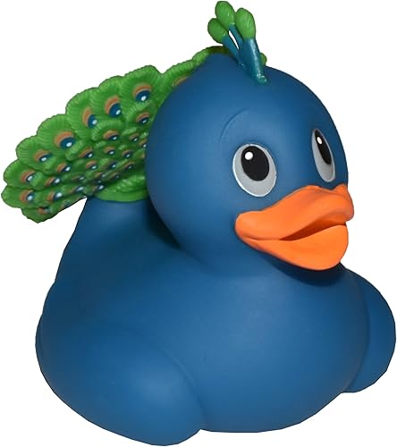 Wild Republic - Patos de goma, juguetes de baño, regalos para niños, 4", Pavo real