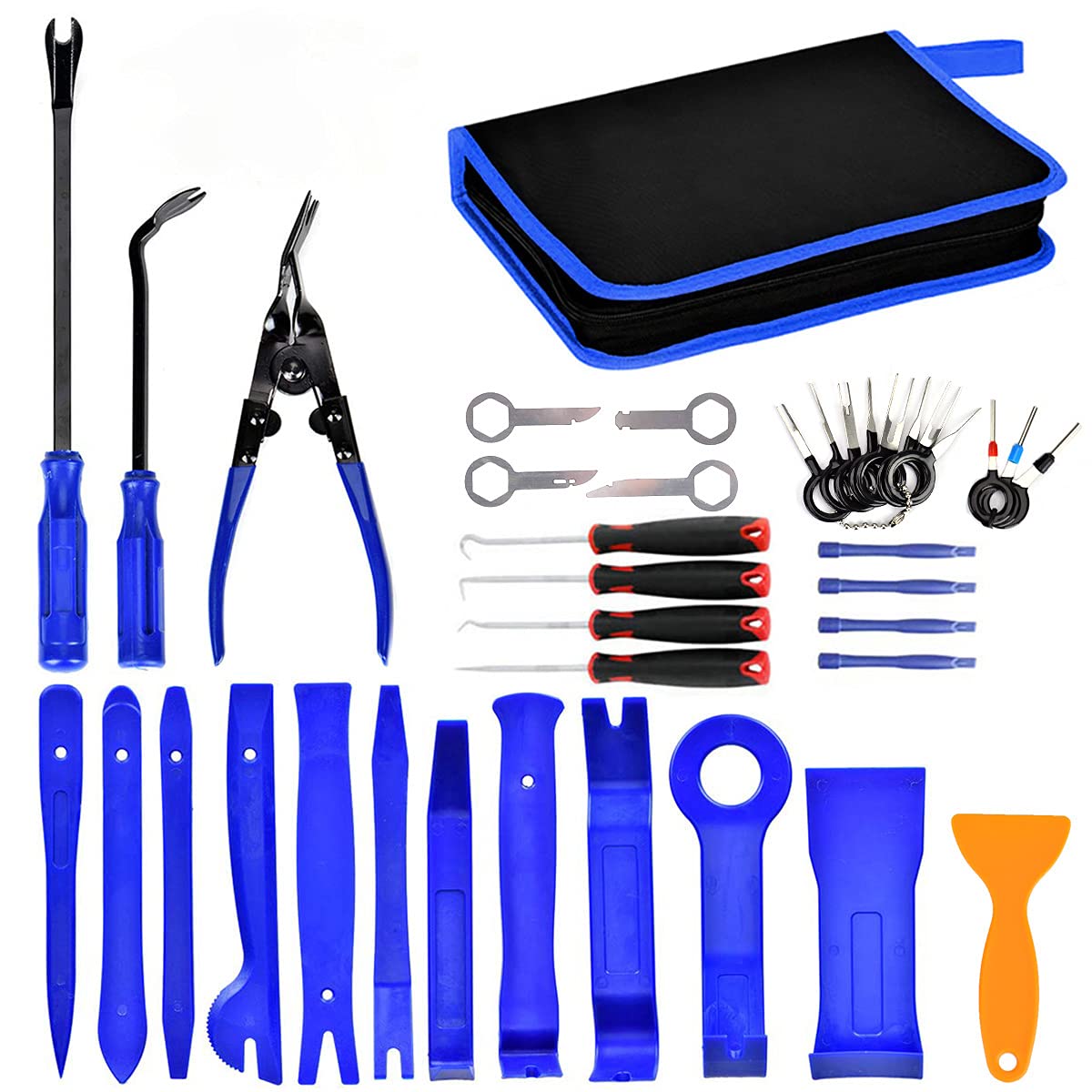 Queta 38 Piece Interior Disassembly Tool Car Audio Disassembly Tool Trim Removal Tool for Car Dash Audio,Radio,Door Panel or Other Accessories