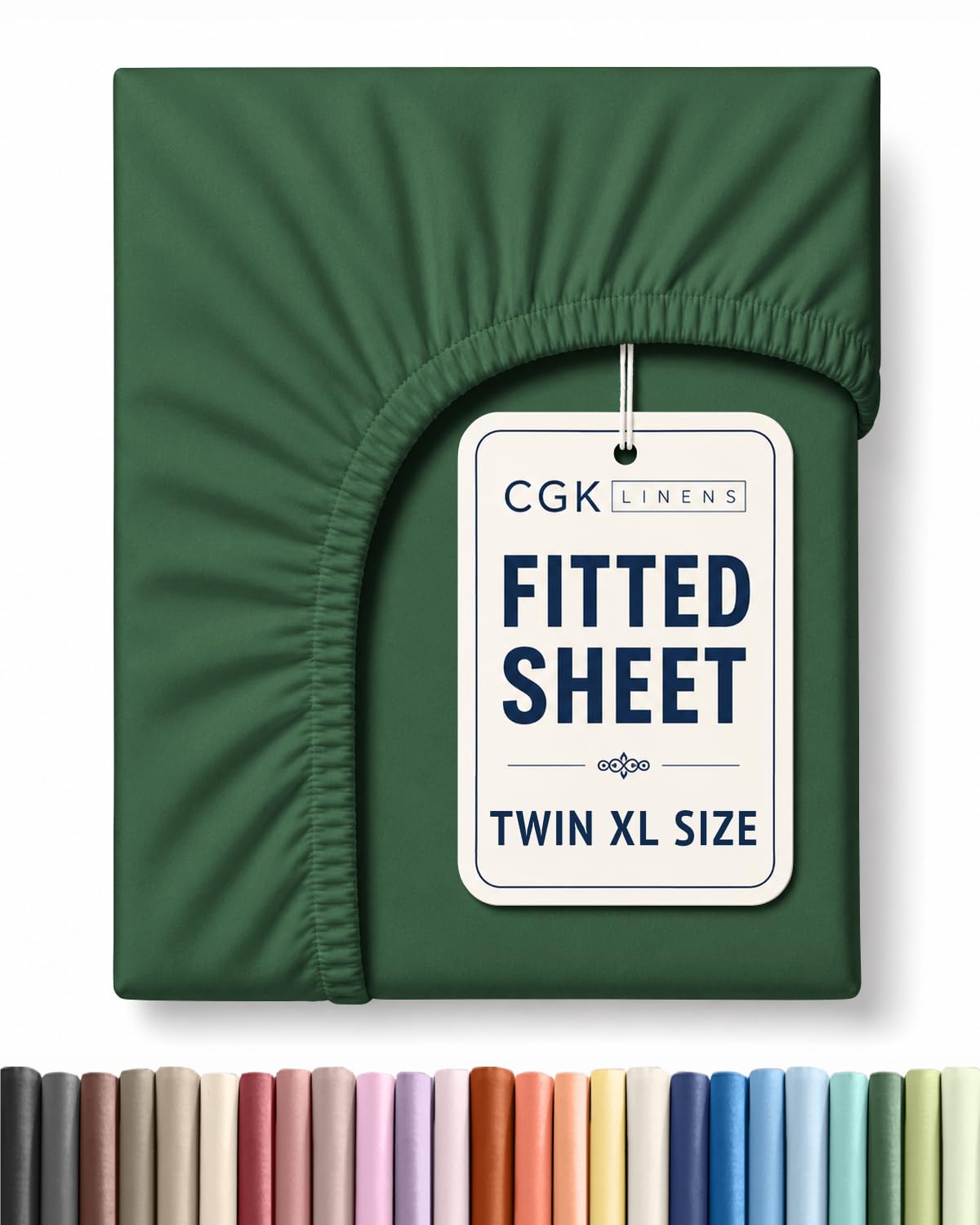 Twin XL Fitted Sheet - College Dorm Room Essentials - Emerald Green