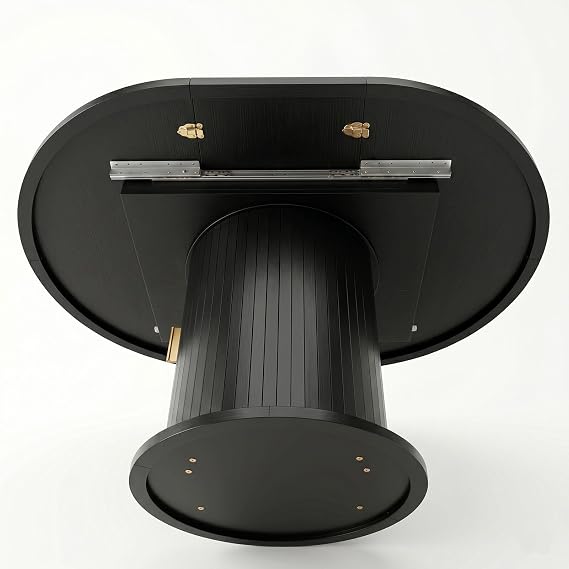 Extendable Round Dining Table,Seats 4-8 for Living Room