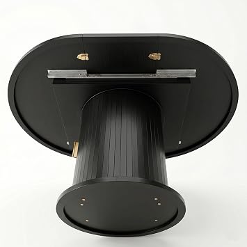 Extendable Round Dining Table,Seats 4-8 for Living Room