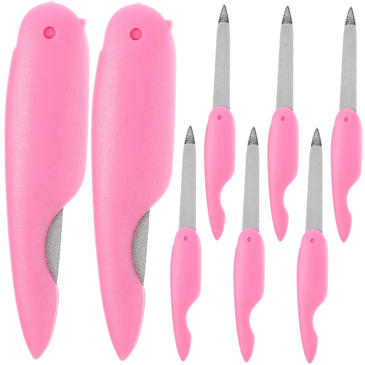 8 Limas de Uñas Plegables de Metal y Abs para Manicura Diseño Delicado y Textura Fina, Ideales para Uso en Salón Casa