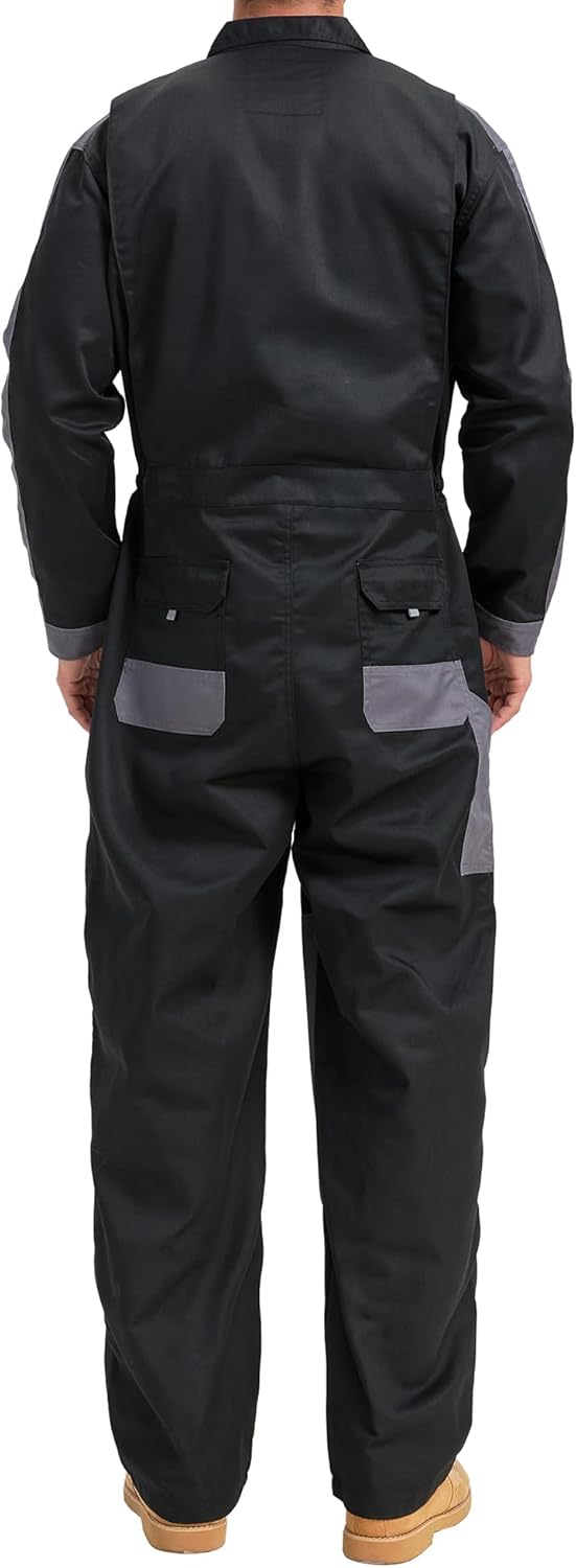 Men's Work Coveralls Multi Pockets Garage Work Jumpsuit Zip Coverall One Piece Workwear Mechanic Overalls - Image 3