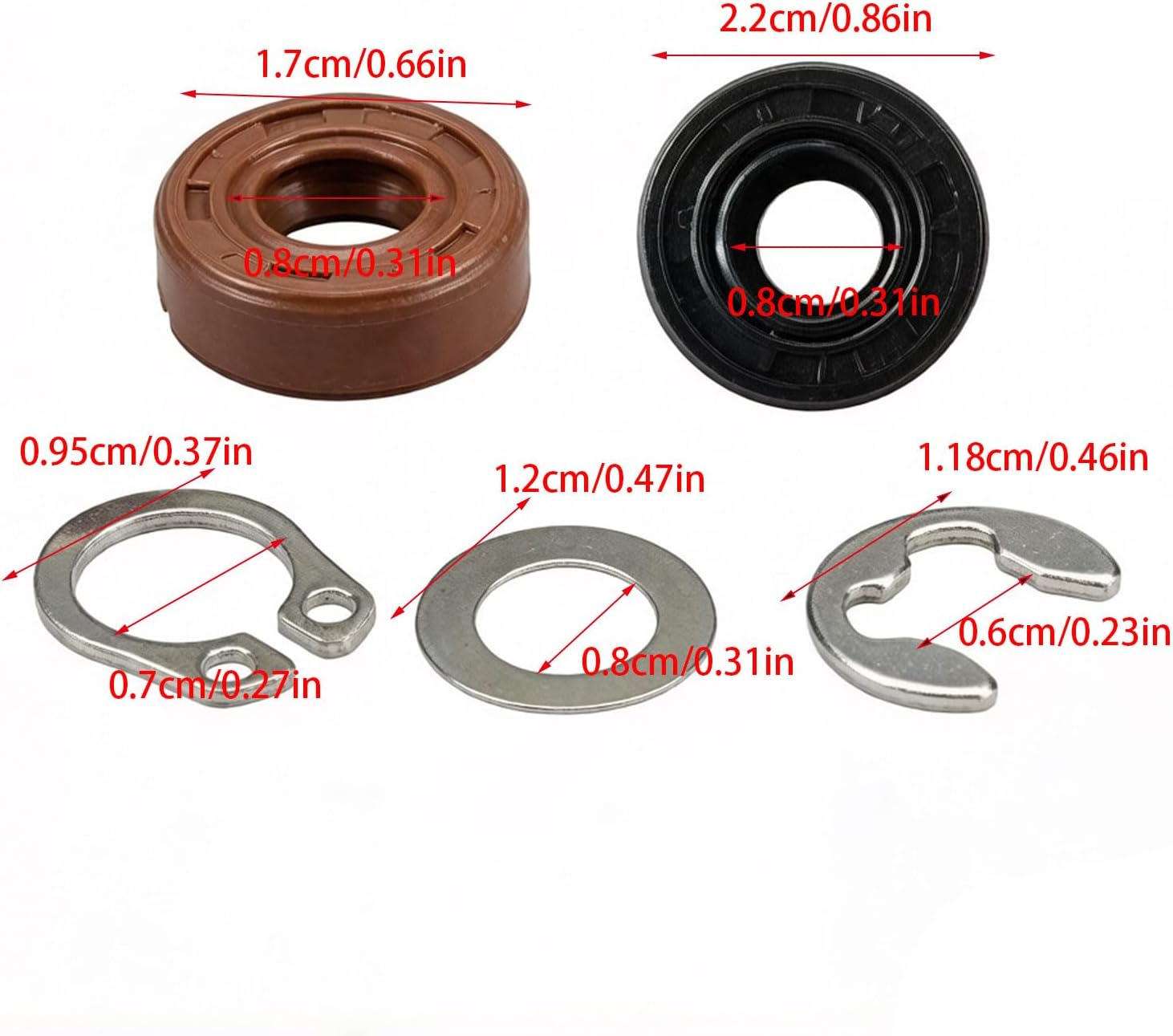 Universally Bread Maker Shaft Seal and Oil Retainer Easy Installation Rubber Metal Texture for Home and Commercial Use Bread Maker Gasket Set