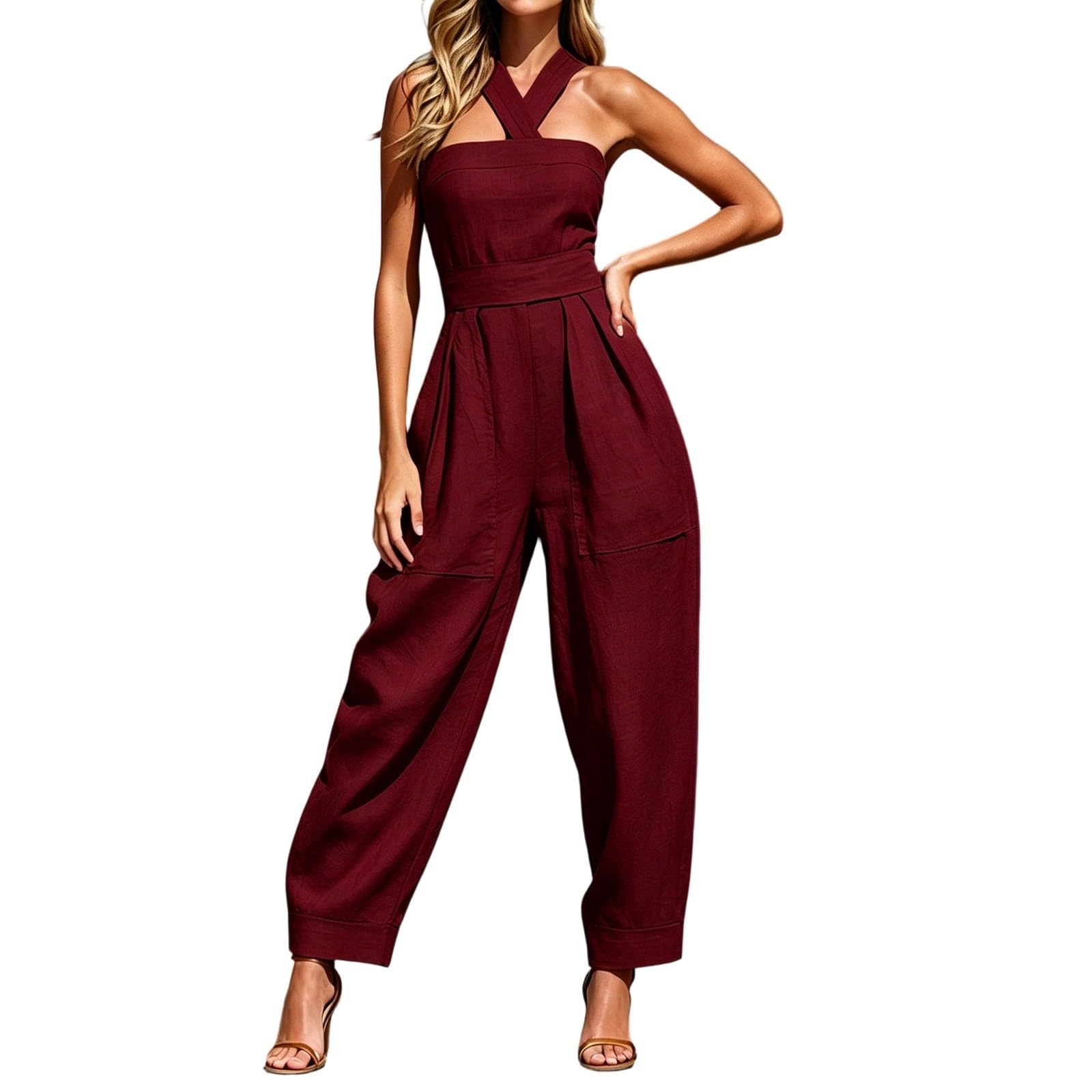 Mono holgado elegante con sofisticada caída fluida de mujer 7