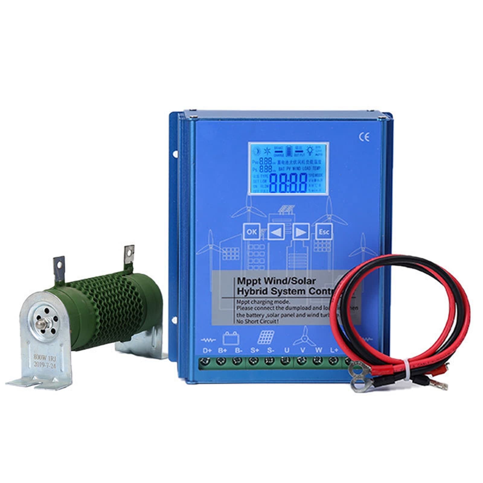 Solar Controller, MPPT Wind and Solar Complementary Controller 12V24V48V Boost Charging Street Lamp Monitoring