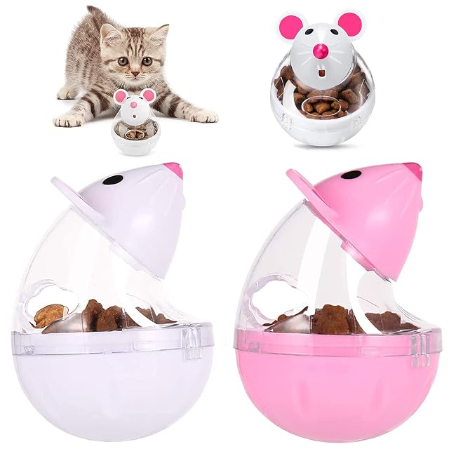 ZRWLZT Bola de Comida interactiva para Gatos y Ratones - Dispensador Lento, Tumbler para Perros
