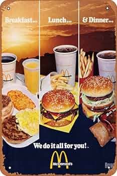 1977 MCDONALDS RETRO REKLAM POSTER poster Retro teneke Tabela