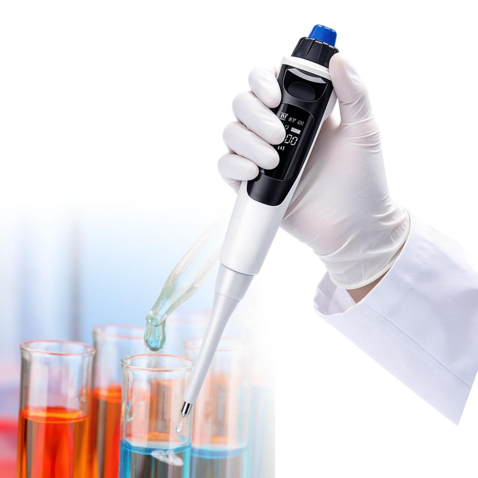Digitale Pipetten, elektrische Einkanal-Pipette 20-200ul