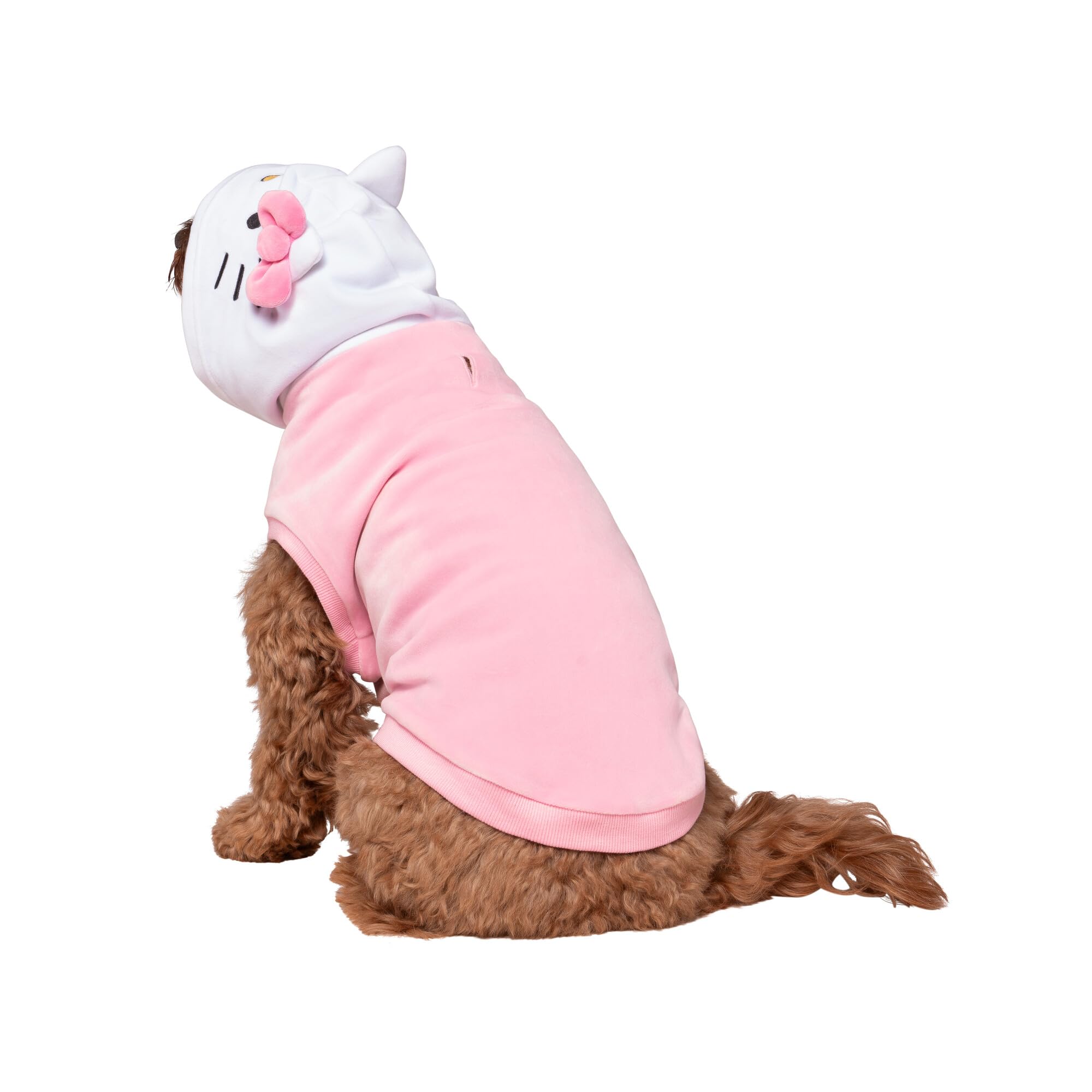 Hello Kitty and Friends Hello Kitty Dog Hoodie - Velvet Plush Hooded Pet Shirt with Character Design (Medium)