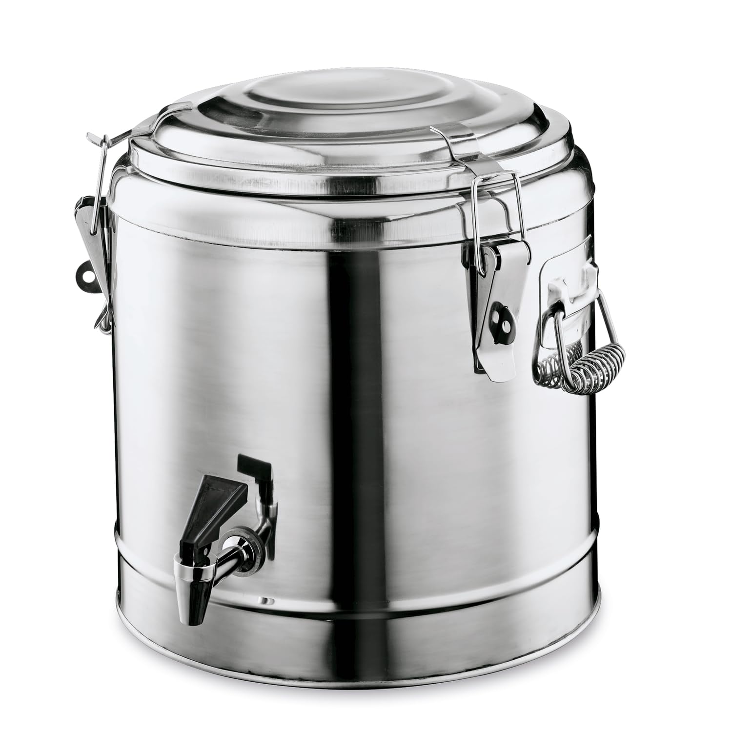 Contenedor isotermo, contenedor isotérmico, contenedor térmico para Alimentos - con Grifo, Acero al Cromo-níquel, 8L