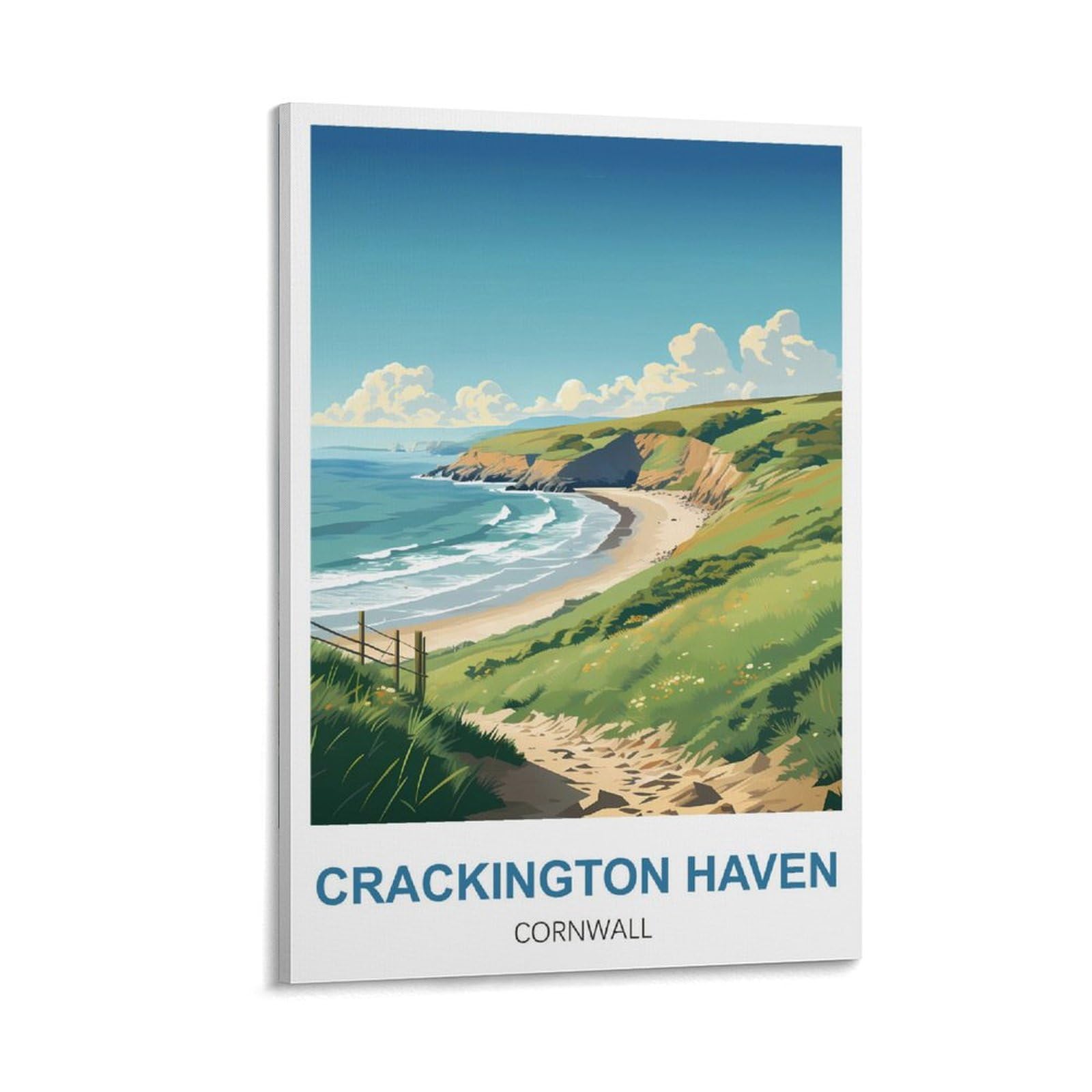 ZBBGGOZ Crackington Haven Cornwall Vintage Travel Poster 08x12inch(20x30cm) Canvas Wall Posters And Art Picture Print Modern Family Bedroom Decor