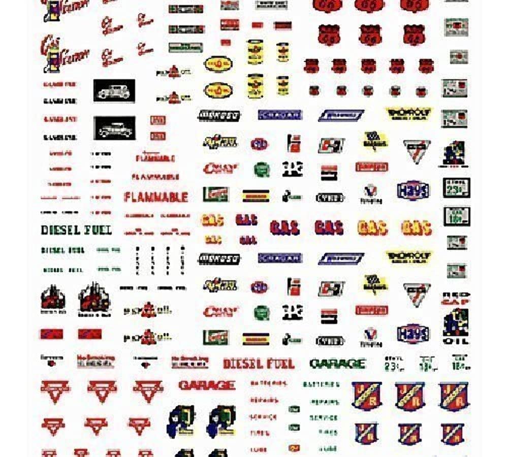 Woodland Scenics Dry Transfer Decals Mini Series Service Station Signs
