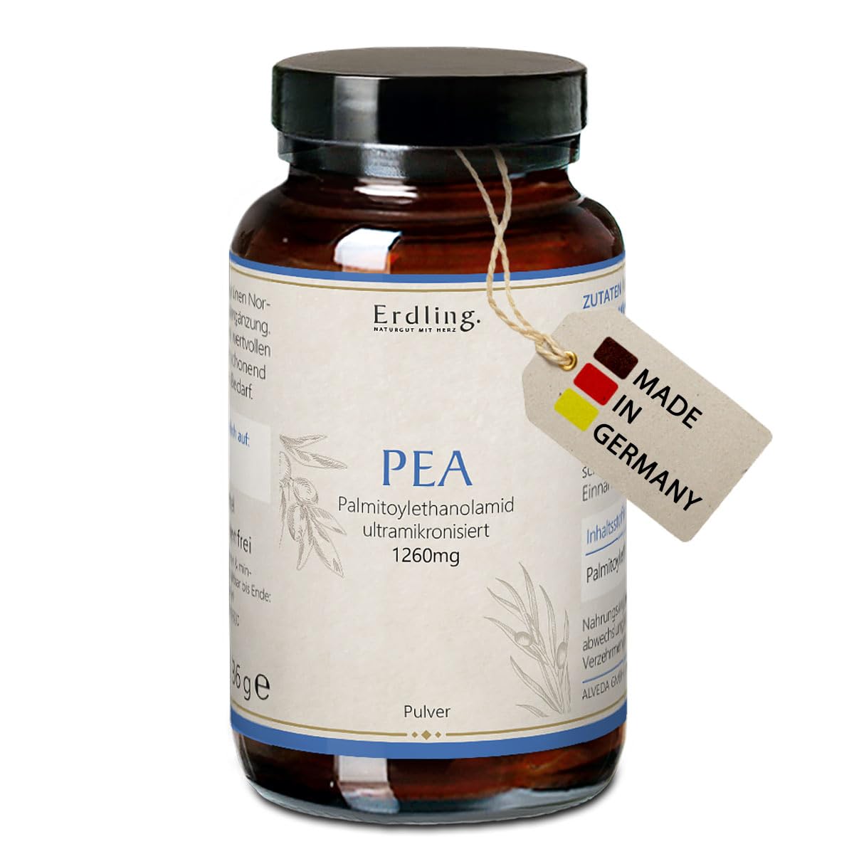 Waldkraft PEA Pulver 98% Reinheit – 36g Palmitoylethanolamid – Ultramikronisiert für hohe Bioverfügbarkeit – laborgeprüft & ohne Zusatzstoffe – vegan, glutenfrei & laktosefrei