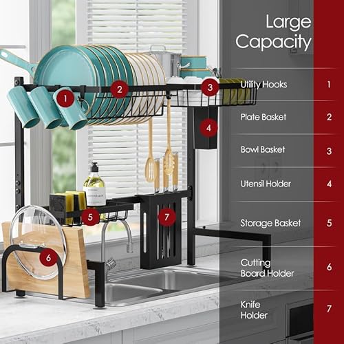 Sakugi US654 Dish Drying Rack - Large Over The Sink Dish Drainer Drying Rack thumb #3